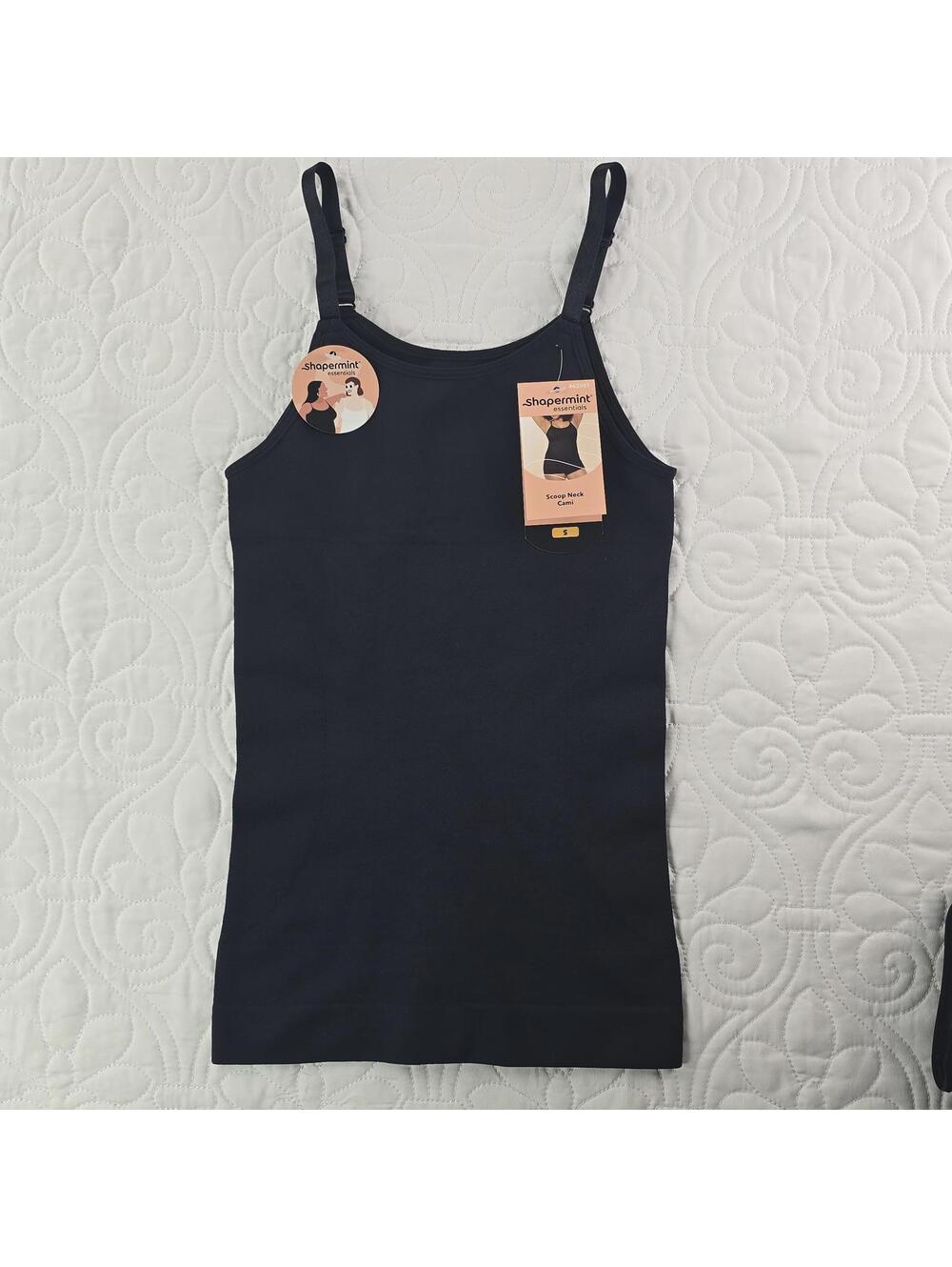 Shapermint Essentials Scoop Neck Cami Black Shapewear Tank Top NWT Size Small